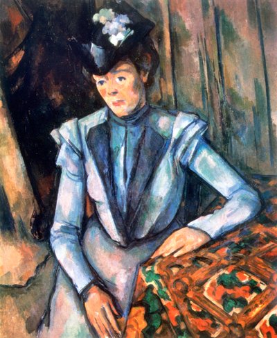 女人坐在蓝色，1902-1906年 作者 保罗·塞尚