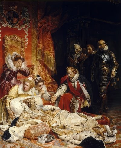 英国女王伊丽莎白一世去世。 1828 作者 保罗德拉罗什