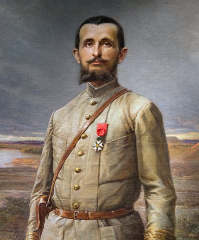画作 "Le commandant Marchand "的细节（Jean Baptiste - Jean-Baptiste Marchand 作者 保罗·多米尼克·菲利普波特