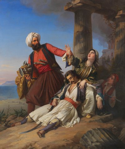 希腊独立战争的场景，1841年。 作者 保罗·埃米尔·雅各布斯