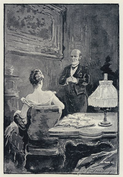 Illustration for Anna Karenina: The quarrel between Anna and her husband (litho) 作者 保罗·弗伦岑尼