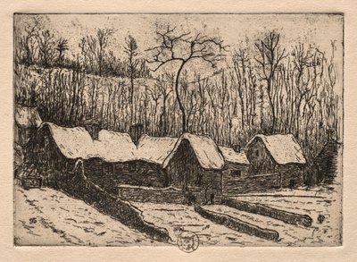 六蚀刻：茅草面包房，奥弗，1895年。 作者 保罗·加歇
