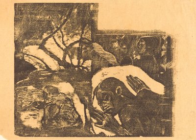 森林中的毛利女人，马瑙-图帕帕乌 她被一个幽灵困扰着，18941895。 作者 保罗·高更