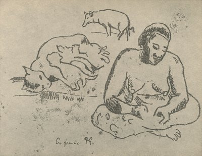 在家，1936年 作者 保罗·高更