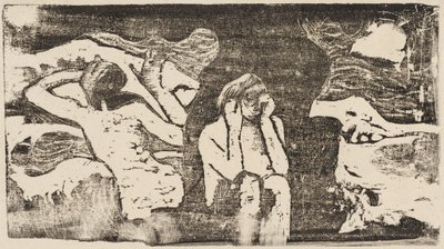 在黑岩Aux roches noires，在1895年或之后。 作者 保罗·高更