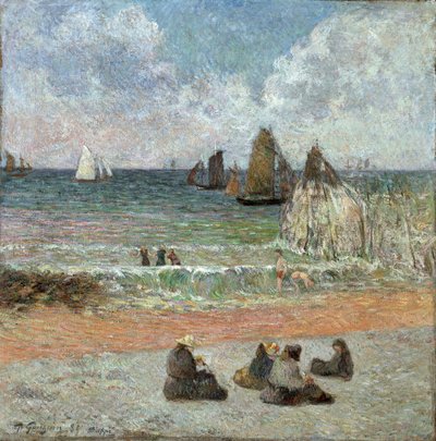 迪耶普的海岸线 par Gauguin, Paul Eugene Henri (1848-1903).布面油画，尺寸：71.5x71.5 作者 保罗·高更
