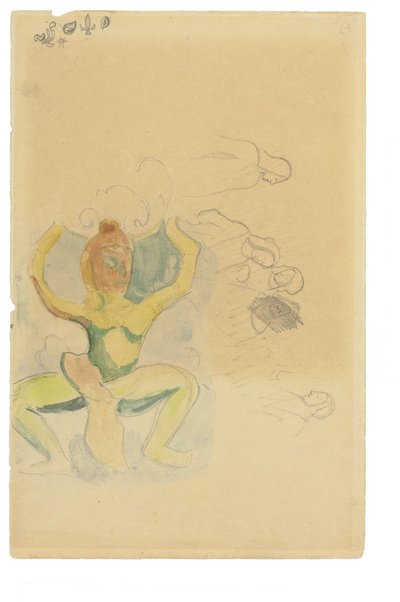 毛利舞（纸上水彩和铅笔） 作者 保罗·高更