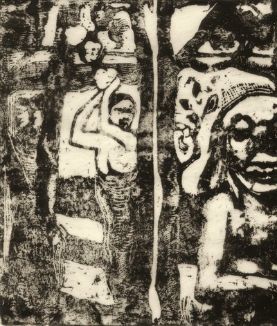 女人采摘水果和Oviri 作者 保罗·高更