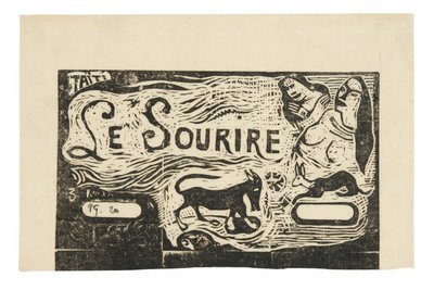 狐狸、两个女人的半身像和一只兔子，Le sourire 的头饰 作者 保罗·高更