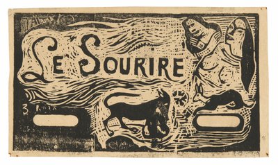 狐狸、两个女人的半身像和一只兔子，Le sourire 的头饰 作者 保罗·高更