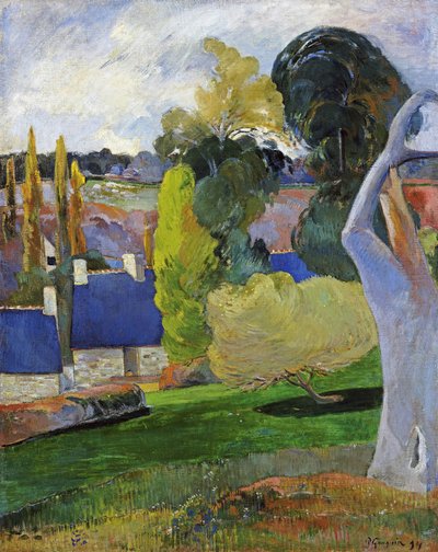 法语  Ferme en Bretagne II 布列塔尼农场 II 作者 保罗·高更