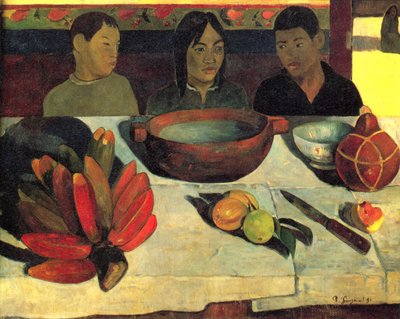 法语：  Le repas (Les bananes) The Meal (The Bananas) 作者 保罗·高更