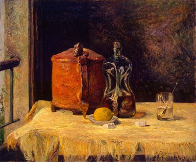 法语: À la fenêtre, nature morte 在窗前 作者 保罗·高更