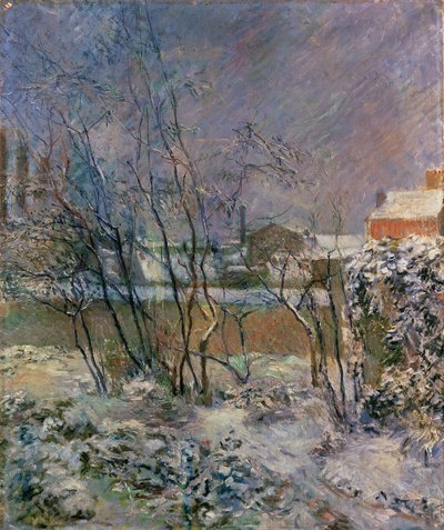 雪中花园，1883年 作者 保罗·高更