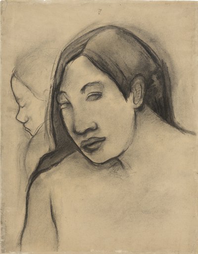 大溪地妇女元首，正面和侧面视图，1891-93年 作者 保罗·高更