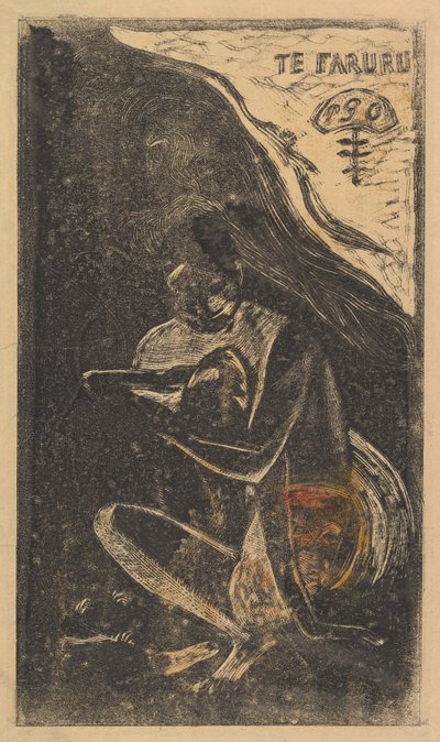 我们在这里做爱法鲁鲁（Faruru），来自香水Noah Noah，1893-94年。 作者 保罗·高更