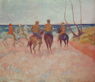 海滩上的骑士（Hiva Hoa）1902年 作者 保罗·高更