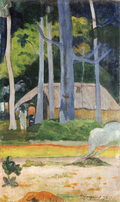 小屋在树上，1892年 作者 保罗·高更
