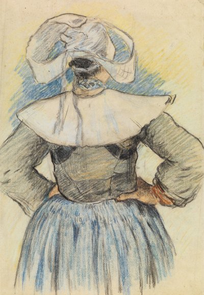 La Bretonne，蓬阿文，约 1886 年（纸上粉笔画） 作者 保罗·高更