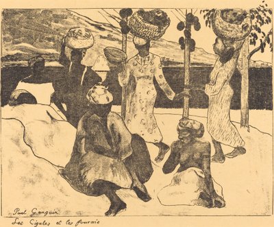 蝗虫和蚂蚁：马提尼克岛的记忆 Les cigales et les fourmis, 1889. 作者 保罗·高更