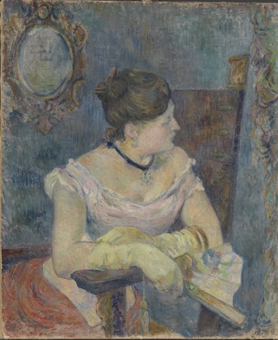 梅特·高更夫人穿着晚礼服，1884年。 作者 保罗·高更