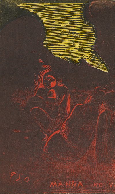 Mahna no Varua Ino 《恶魔之声》[背面]，1894-1895。 作者 保罗·高更