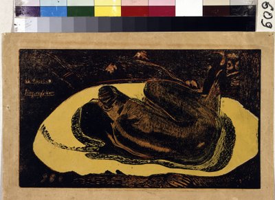 Manao Tupapau（亡灵守望）。保罗-高更（1848-1903 年）的雕刻作品 作者 保罗·高更