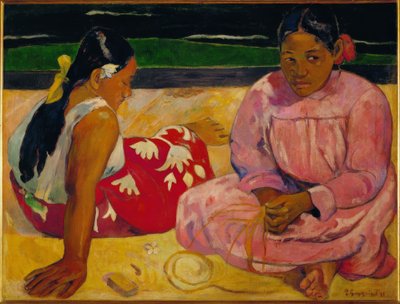 保罗·高更（Paul Gauguin）-《大溪地妇女在海滩上》，1891年，布面油画，69×91厘米，RF 2765 作者 保罗·高更