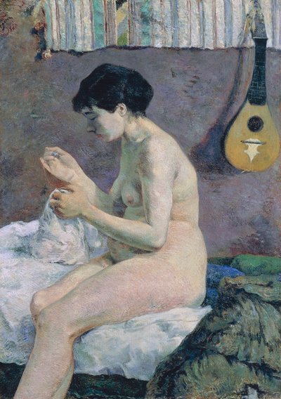 裸体研究，苏珊娜缝制 作者 Paul Gauguin