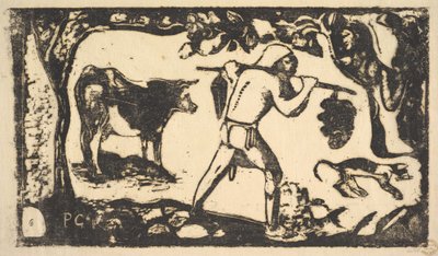 大溪地携带香蕉，1898-99年。 作者 保罗·高更
