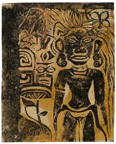 大溪地偶像，女神希娜，1894-95年 作者 保罗·高更
