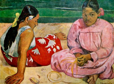 大溪地海滩上的妇女，1891年，1939年。 作者 保罗·高更