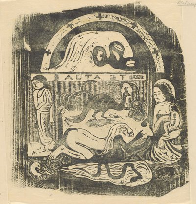 Te Atua The Gods Small Plate [recto], in or after 1895. 作者 保罗·高更