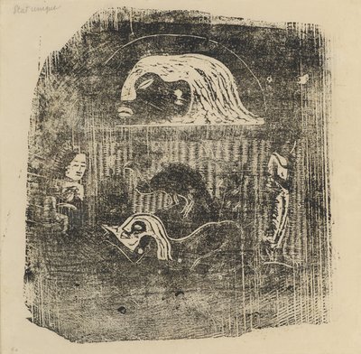 Te Atua The Gods Small Plate [verso], in or after 1895. 作者 保罗·高更