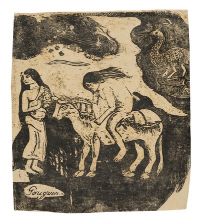 欧罗巴的强奸》，选自晚期木刻版画组画 作者 保罗·高更