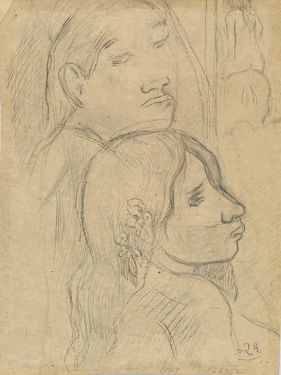 两个马克思人[背面]，约1902年。 作者 保罗·高更