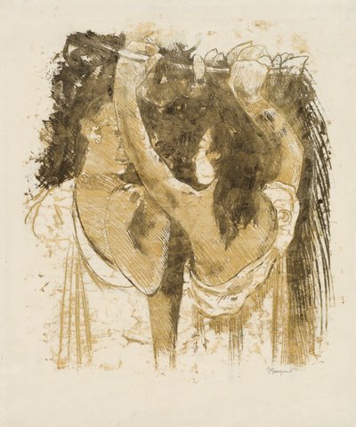 两名塔希提人在采摘水果[直页]，1899-1900年。 作者 保罗·高更