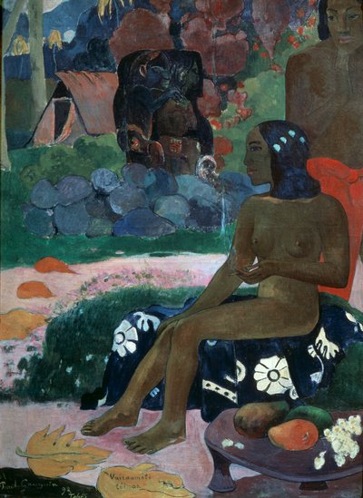 她的名字叫维奥拉马蒂（Vairaumati），1892年。 作者 Paul Gauguin