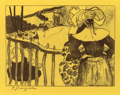 沃尔皮尼套房：1889年，不列颠之门的不列颠女性在壁垒上。 作者 保罗·高更