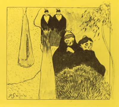 Volpini Suite：阿尔勒的老妇人Les Vieilles Filles [Arles]，1889年。 作者 保罗·高更
