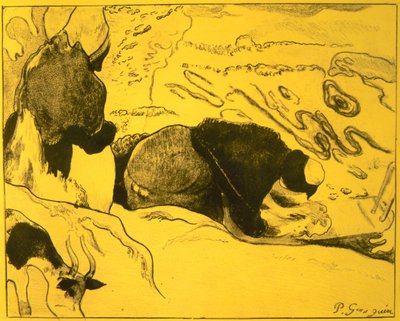 洗衣女工，来自沃尔皮尼组曲：Dessins lithographiques, 1889., 1889. 作者 保罗·高更