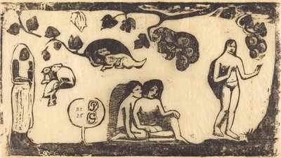 妇女、动物和树叶 Femmes, animaux et feuillages, in or after 1895. 作者 保罗·高更