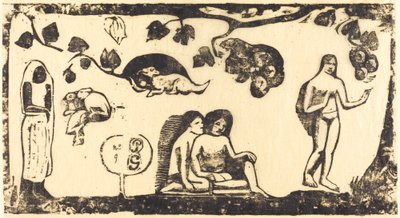 妇女、动物和树叶 Femmes, animaux et feuillages, in or after 1895. 作者 保罗·高更
