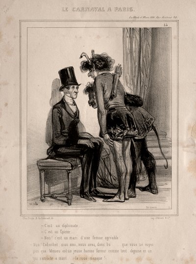 嘉年华，1841年。 作者 保罗·加瓦尔尼