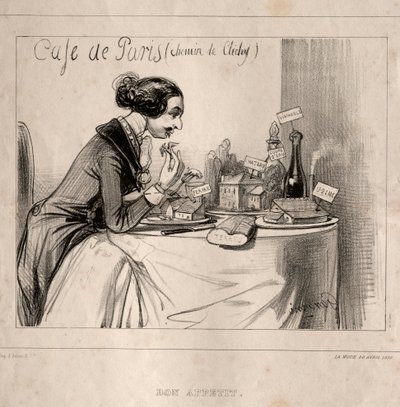 奇妙的素描：Bon Appetit，1839年。 作者 保罗·加瓦尔尼