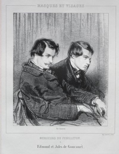 埃德蒙（Edmond）和朱尔斯·德古科特（Jules de Goncourt），1853年。 作者 保罗·加瓦尔尼