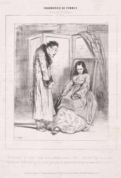 妇女的欺骗：感悟，1842年。 作者 保罗·加瓦尔尼