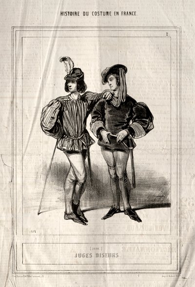 法国服装的历史：泰勒法官，1843年。 作者 保罗·加瓦尔尼