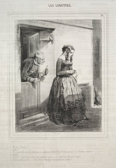 The Lorettes，1842年。 作者 保罗·加瓦尔尼