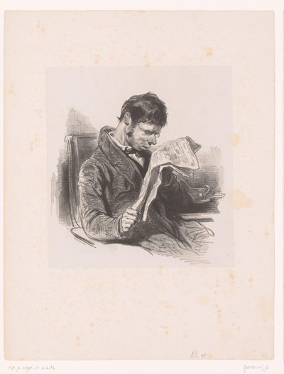Man met bril leest de krant
广告 作者 保罗·加瓦尔尼